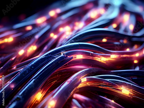 A close-up bunch of colored light wires