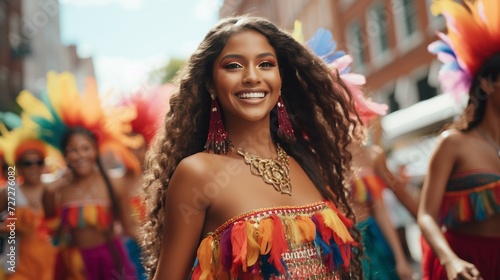 Smiling Woman Wearing Colorful Outfit, Hispanic Heritage Month © Naqash