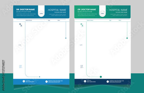 Medical Prescription Pad Template Design, Dental Creative Unique Letterhead Design.