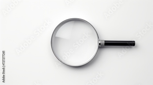 magnifying glass lies on white isolated background realistic photo Generative AI