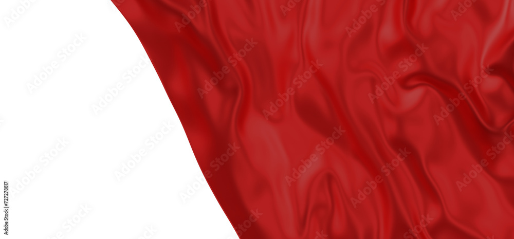 Smooth and shiny red cloth 3D