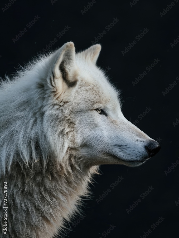 Arctic wolf on black background Arctic wolf on black background
