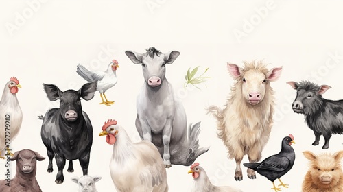 Cute Cartoon Farm Animals - 8K/4K Photorealistic Illustrations   © Umar