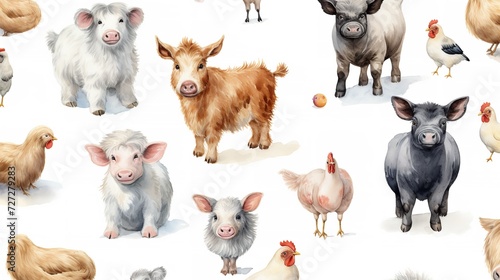 Cute Cartoon Farm Animals - 8K/4K Photorealistic Illustrations
