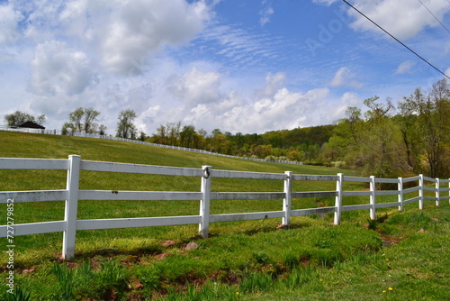White wooden fence and pasters  © Debra