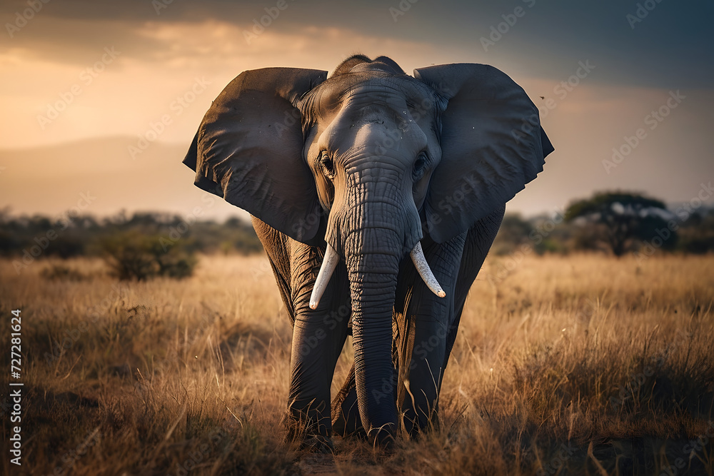 Fototapeta premium Concept photo of close-up an elephant