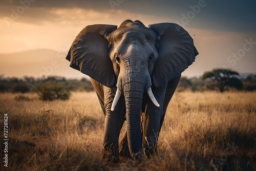 Concept photo of close-up an elephant