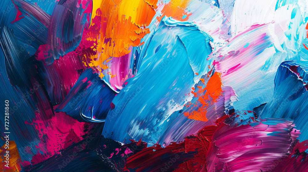 Explosive Colorful Acrylic Paint Brush Strokes
