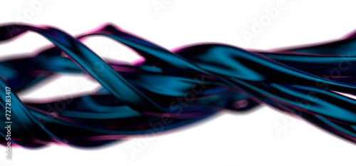 Curves of Bliss: Abstract 3D Blue Wave Illustration for Blissful and Harmonious Designs