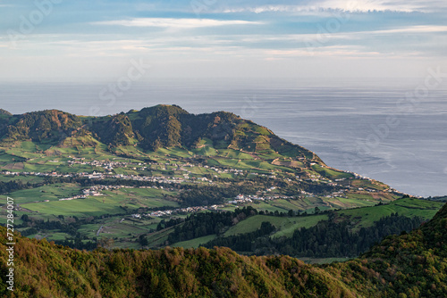 Panoramic view of the town Nossa Senhora dos Remédios along the south east coast of Sao Miguel island, in the Azores archipelago © Roberto Lo Savio