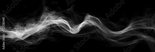 Abstract white smoke on a black background. 