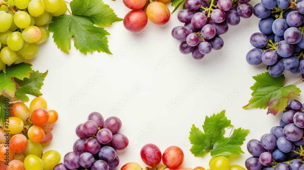 Fresh grapes with empty space, fruit background concept AI generated image Fresh grapes with empty space, fruit background concept AI generated image