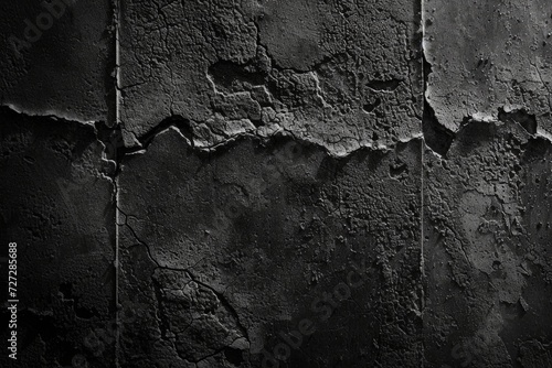 Old black grunge background. Concrete wall. Dark textured wallpaper. Grunge image. Film grain
