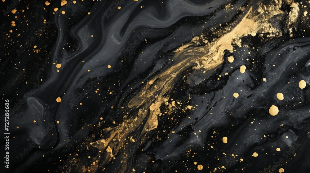 The background is black with a golden outline, abstraction, The background is black with a golden outline, abstraction,