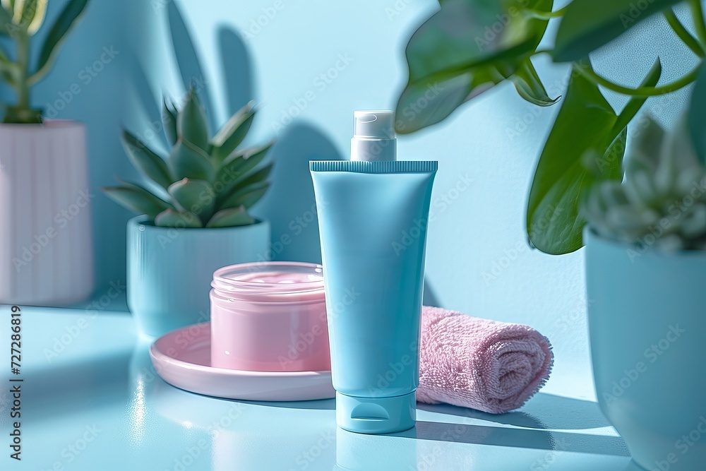 Container and tube for cream or skin cleanser made from organic ingredients. Jars with space for text or logo. Concept: vegan cosmetics and ecological products
Container and tube for cream or skin cleanser made from organic ingredients. Jars with space for text or logo. Concept: vegan cosmetics and ecological products