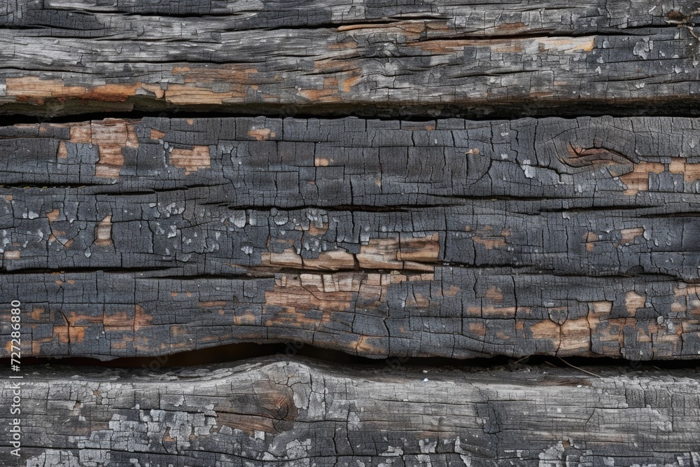 Surface of old brown chipped and deteriorated wood texture Surface of old brown chipped and deteriorated wood texture