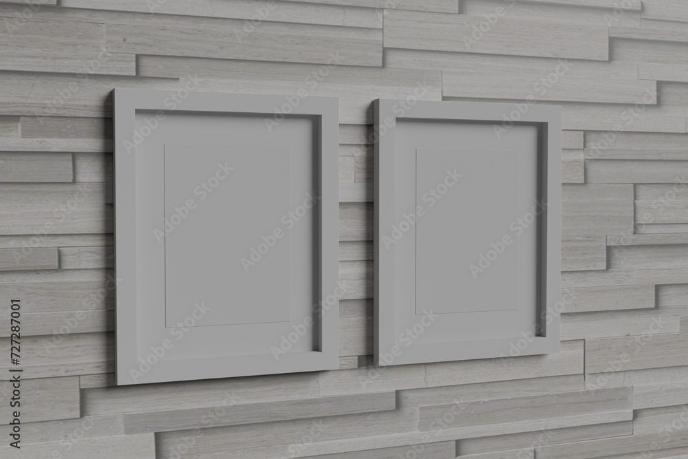 Fototapeta premium Showcase your work with this high-quality mockup of a Photo Frame. The item is presented in a front view (eye-level shot). Premium quality. Incredibly simple to use. Includes special layers and smart 