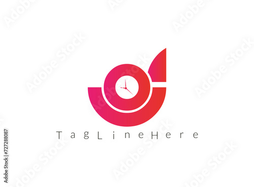 JO latter Clock logo. This logo can be used for watchmakers design