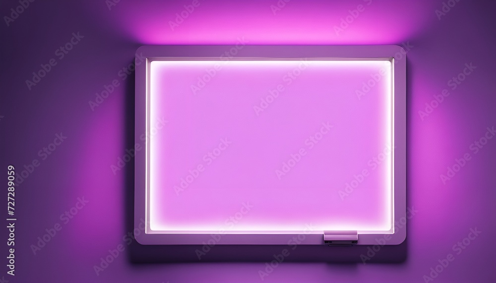 lit whiteboard or screen surrounded by a purple glow lit whiteboard or screen surrounded by a purple glow