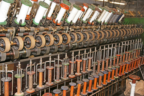Machinery in a Victorian textile mill 