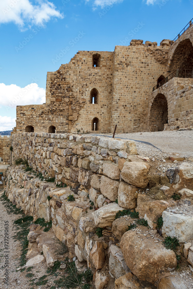 Exterior of Kerak castle in Al-Karak, Jordan, Middle East