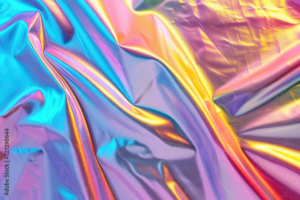 Holographic foil and pastel paper create retro fantasy design Holographic foil and pastel paper create retro fantasy design