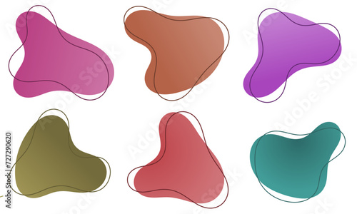 Colorful gradient blob shapes with decorative line