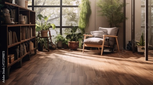 Wallpaper Mural A Room With a Wooden Floor and Large Windows Torontodigital.ca