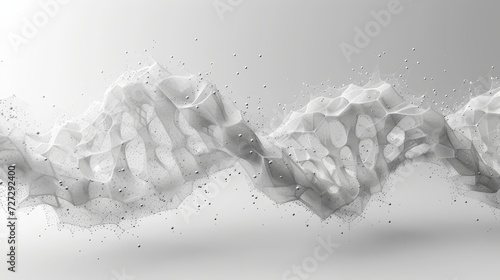Fototapeta Naklejka Na Ścianę i Meble -  DNA. Abstract 3d polygonal wireframe molecule helix spiral on white background. Medical science, genetic biotechnology, chemistry biology, gene cell concept illustration.