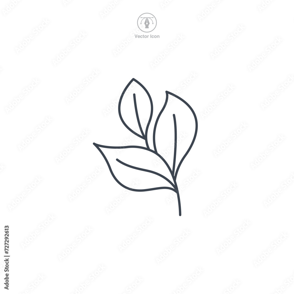 Obraz premium Leaf Icon symbol vector illustration isolated on white background