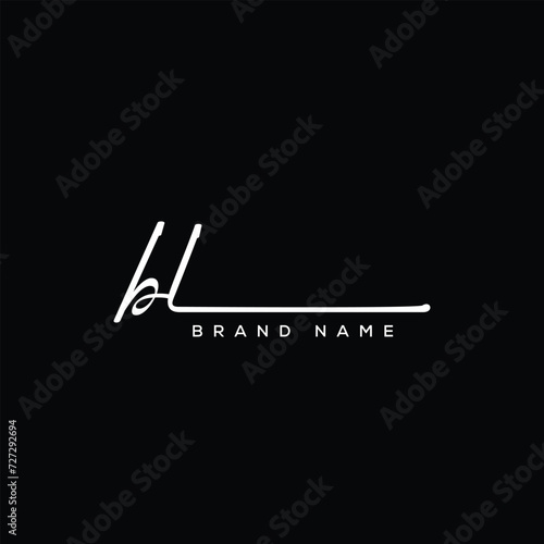 BL letter beauty handwriting vector logo.  photo