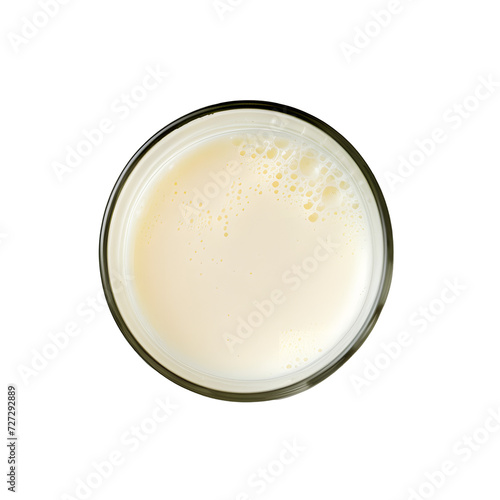 Top view glass of milk PNG