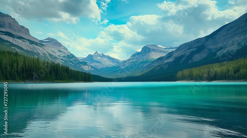 Lake in the Mountains - Canadian Beauty in Artistic Style