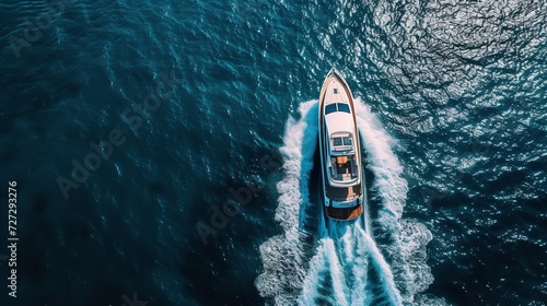 Motor Boat Sailing on the Sea - Aerial Photography   © zahidcreat0r