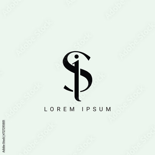 SI letter logo design. SI polygon, circle, triangle, hexagon, flat and simple style with white color variation letter logo set in one artboard. SI minimalist and classic logo. SI