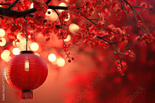 Chinese Traditional Lantern Background  Asian Lamps on Red Background  Chinese New Year Celebration