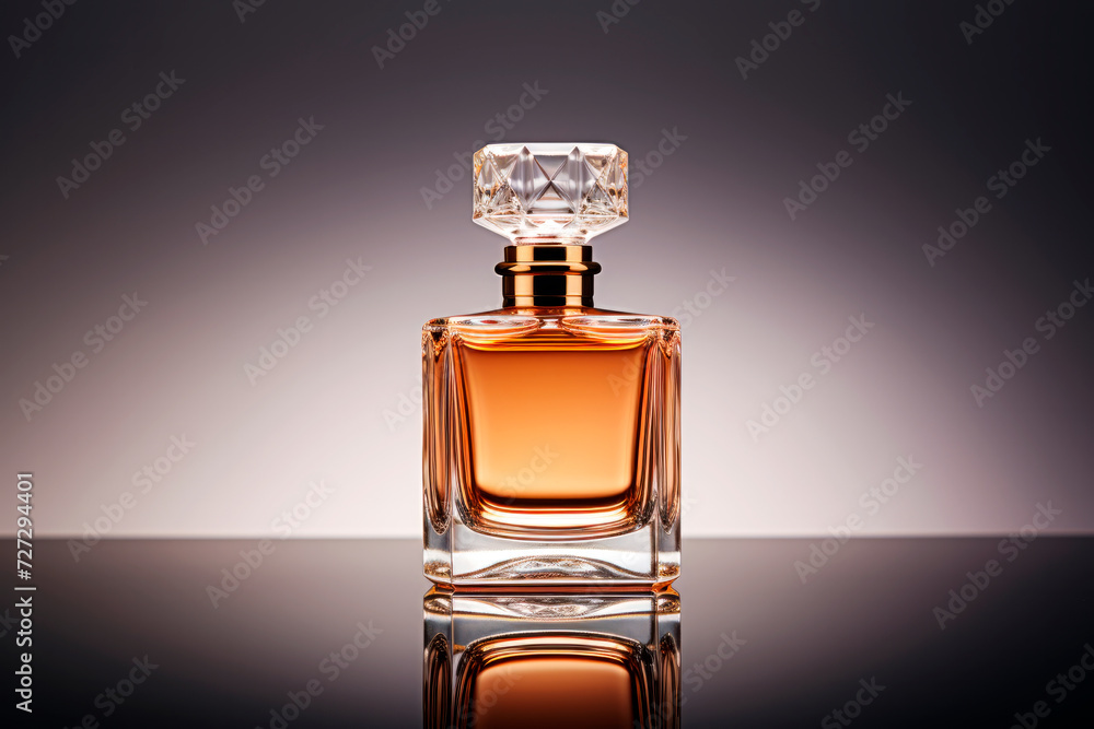 Perfume bottle on a white surface. Copy space. Mockup. Beauty and fashion concept. Perfume bottle on a white surface. Copy space. Mockup. Beauty and fashion concept.