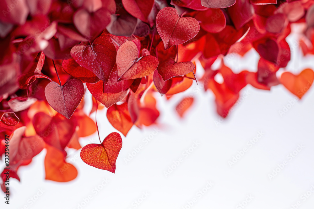 Cascading red hearts on white background. Celebration of love and affection. Cascading red hearts on white background. Celebration of love and affection.