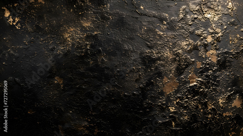 Close Up of a Black and Gold Textured Background