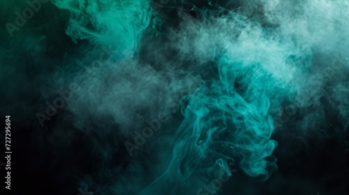 Abstract Backdrop - Cloud of Green and Blue Smoke