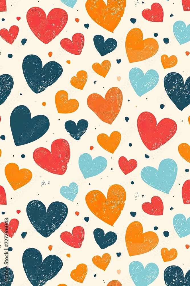a colourful heart cartoon pattern a colourful heart cartoon pattern