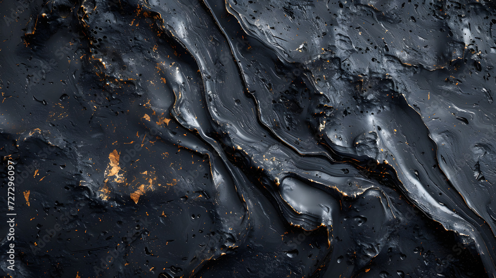 Close Up of Black Surface With Yellow Streaks Close Up of Black Surface With Yellow Streaks