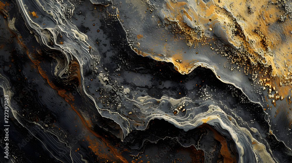Close Up View of a Black and Gold Surface