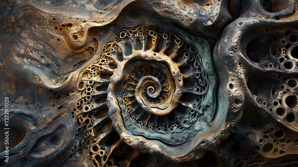 Close-Up of a Spiral Shaped Object Close-Up of a Spiral Shaped Object
