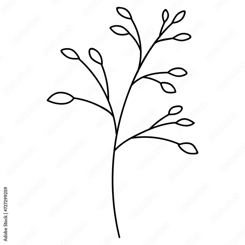 flower in vector line style