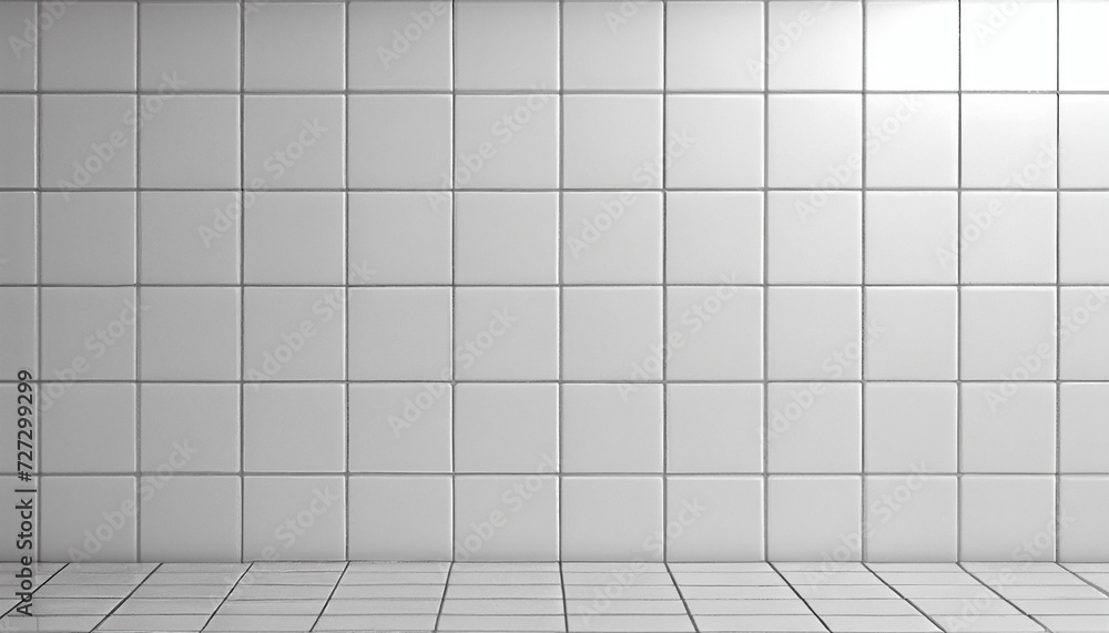 White tile wall checkered background bathroom floor texture, Ai generated image White tile wall checkered background bathroom floor texture, Ai generated image