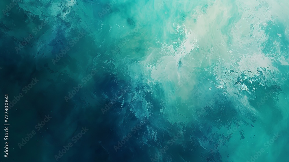 Abstract Watercolor Paint Background in Teal


