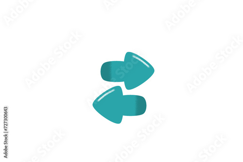 Photos arrows, go and back, both sides, left and right blue