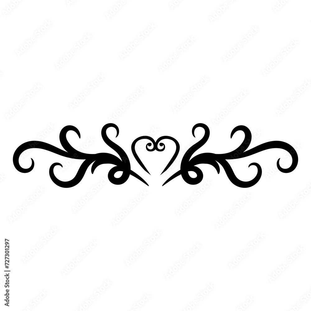 decorative border divider black vector design element