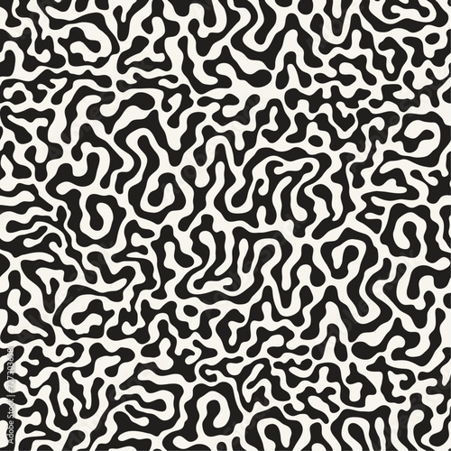 Vector seamless pattern. Monochrome organic elements. Stylish structure of natural spots. Hand drawn abstract background. Can be used as a swatch. Spotty monochrome print.